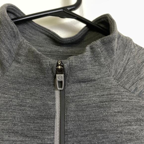 Lululemon Surge Warm 1/2 Zip Pullover Mens Medium Gray Long Sleeve Run Jog Train - Picture 5 of 11